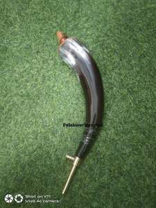 Cuerno de polvo barato hecho a mano 100% Cuernos de polvo medievales vikingos naturales con tapa de madera a la venta por Falak World Export - Product Image 2