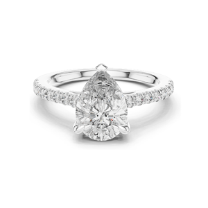 Anillo de Compromiso con Diamante en Forma de Pera de 2.28 CT, Creado en Laboratorio, VVS-VS-EF, Diamante CVD, Oro de 18KT, 14KT, 10KT y Plata 925, Color Rosa - Product Image 2