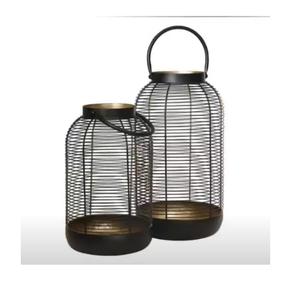 Gold Plated Metal Cylindrical Fancy Candle <b>Lantern</b> <b>Set</b> Three Iron Home Decorative Modern Art Unique Wedding Christmas Customized - Product Image 1