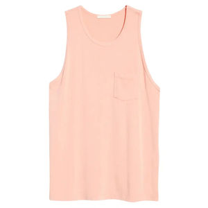 Contraste de color OEM Servicio de diseño Ropa de hombre Tallas grandes Camisetas sin mangas para hombre 100% Algodón Poliéster Verano Sin mangas Hombres Camisetas sin mangas - Product Image 4