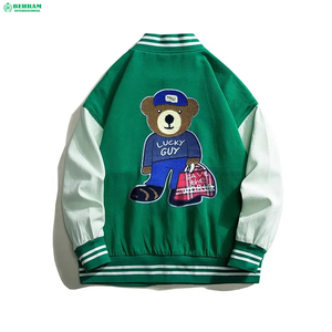 Fabricant OEM Veste universitaire Letterman pour hommes de haute qualité à col montant en toile à la mode en vente - Product Image 3