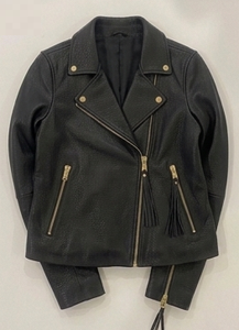 Factory Direct Women bubble grain Leather <b>Jackets</b> with <b>fringes</b> Fashionable - Product Image 1