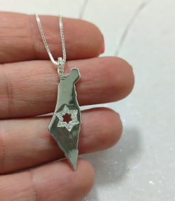 Collar chapado en oro con <span class=keywords><strong>mapa</strong></span> de <span class=keywords><strong>Israel</strong></span> de acero inoxidable 316L, joyería judía de gran venta, collar de estrella de David de buen diseño - Product Image 3