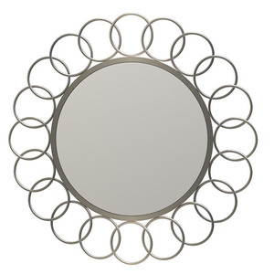 Miroir mural rond géométrique moderne fait à la main en métal pour la décoration intérieure du hall d'entrée et de la salle de soleil-Illumine votre maison - Product Image 6