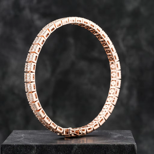 กำไลข้อมือแบบ Cuban Link ประดับเพชร VVS สองแถว ชุบทอง 14k หรูหรา สไตล์ฮิปฮอป ของขวัญเครื่องประดับ - Product Image 1