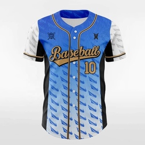 Maillot de baseball personnalisé pour homme à manches courtes avec impression par sublimation, col rond - Product Image 1