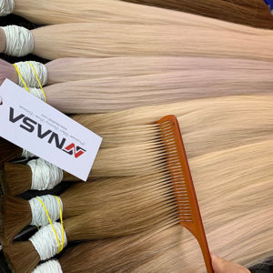 Extensiones de cabello virgen vietnamita de un solo donante Extensiones de cabello humano súper doble dibujado con colores claros rectos naturales de alta calidad - Product Image 1