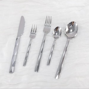 Juego de cubiertos de acero inoxidable sostenible moderno, diseño real de lujo, acabado dorado, cubiertos duraderos para bodas, uso alimentario, venta al por mayor - Product Image 5