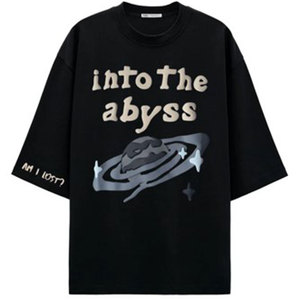 Gran oferta, nuevo diseño 2024, camiseta de microfibra para hombre, camiseta serigrafiada de gran tamaño con hombros caídos, camiseta transpirable de algodón de fibra de Bambú - Product Image 5