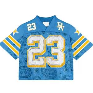 Camiseta de fútbol de poliéster de gran tamaño con estampado personalizado de alta calidad para hombre, transferencia de camisetas, camiseta americana a la venta - Product Image 2