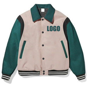 Wholesale OEM Unisex Winter Sporty College Varsity <b>Jacket</b> Stand Collar <b>Slim</b> <b>Fit</b> Embroidery Streetwear - Product Image 4