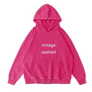 Pulls oversize délavés à l'acide, sweats à capuche vintage épais pour hommes et femmes - Product Image 1