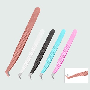 Stainless Steel Pointed Fiber Tips <b>Lash</b> Tweezers Comfortable Smooth Gripping for Eyelash Extension - Product Image 4