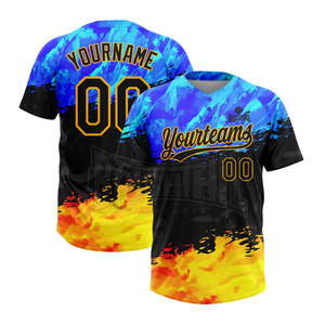Jersey de Softbol Personalizado de Alta Calidad con Dos Botones, Transpirable, para Deportes al Aire Libre, Talla Grande para Adultos, 100% Poliéster - Product Image 5