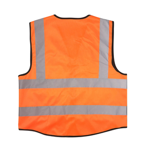 Logotipo personalizado 100% Protector de seguridad de poliéster Chaleco reflectante de alta visibilidad Cremallera frontal Chaleco de seguridad barato para trabajadores - Product Image 4