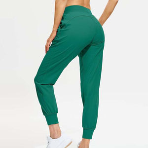 Pantalons de jogging pour femmes d'hiver de haute qualité, extensibles, respirants, écologiques, à devant plat, avec cordon de serrage, taille mi-haute, faible MOQ - Product Image 3