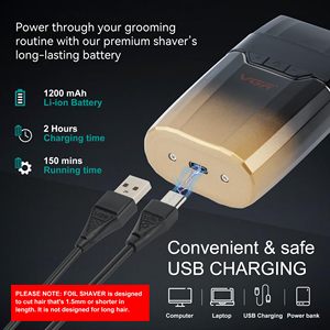 Afeitadora Eléctrica Profesional para Hombre con Doble Cuchilla, Recargable, para Afeitar la Barba y Eliminar el Vello - Product Image 3