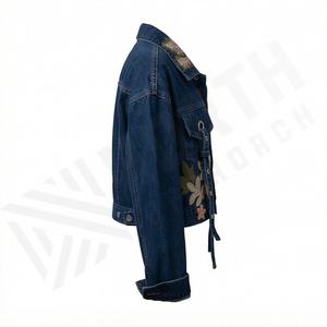 <b>Women</b> <b>Cropped</b> Denim Jackets Casual Solid Color Stone Washed <b>Jean</b> Coat Unisex Slim Fit Cotton Outwear Stylish Customized Color - Product Image 4