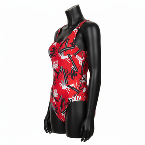 Premium Women One Piece <b>Swim</b> <b>Suit</b> 220 GSM Polyester Spandex <b>Red</b> Graphic Print Swimwear Sublimation Logo Women <b>Swim</b> <b>suit</b> - Product Image 2