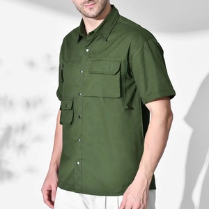 Camiseta de hombre con etiqueta personalizada, bolsillos cargo, efecto lavado, estilo urbano, lisa, al por mayor, vintage, tipo chaleco, con hombros caídos - Product Image 1