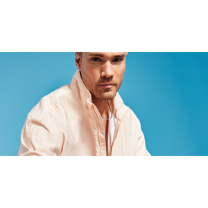 Pullover da Uomo Beige con Zip 3/4, Vestibilità Comoda, di Royalty by Maluma, Stampato e Traspirante, Taglia XL - Product Image 2