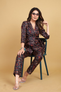 Cordset de diseñador readymade con Digital para mujer - Product Image 3