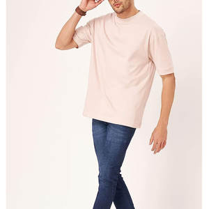 T-shirt à manches courtes coupe ample pour hommes, poids lourd, impression de logo personnalisée, t-shirts surdimensionnés en coton de style décontracté pour hommes - Product Image 5