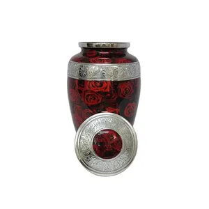 Urne funéraire classique en métal argenté gravée pour cendres humaines adultes, idéale pour les fournitures commémoratives funéraires et également adaptée comme urne à souvenirs pour animaux de compagnie. - Product Image 2