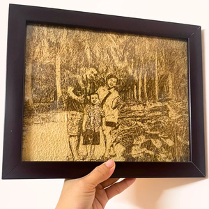 Pintura de cáscara de coco hecha a mano-Marco DE ARTE natural de 20x25 cm VIET FARGIMEX - Product Image 2