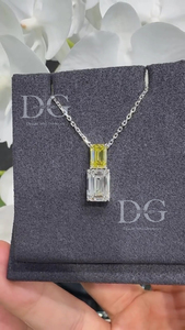 Collar Solitario de Diamante Amarillo Esmeralda Cultivado en Laboratorio, Colgante de Plata 925, Corte Marquesa, 3.00ct, VVS-VS, Certificado IGI, para Mujer, Ideal para Fiestas - Product Image 4