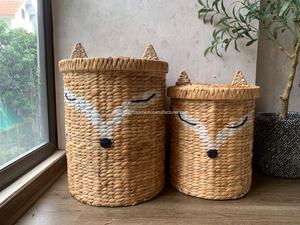 HOT SALE 2026! Pet Shape Water Hyacinth and Straw Storage <b>Laundry</b> Hamper <b>Baskets</b> - Product Image 5