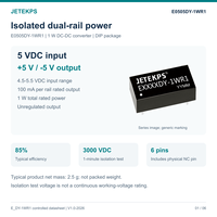 Module d'alimentation à double sortie DIP E0505DY-1WR1, 1W DC-DC, 5V à +/-5V, test d'isolation 3000VDC