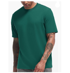 Camiseta de gran tamaño con hombros descubiertos de Color sólido para hombre, camisetas de manga corta lisas informales de verano personalizadas - Product Image 1