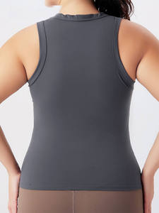 Camiseta Deportiva sin Mangas con Cuello Redondo para Mujer, Talla Grande, Ajustada, Compresión, Sexy, para Gimnasio - Product Image 6