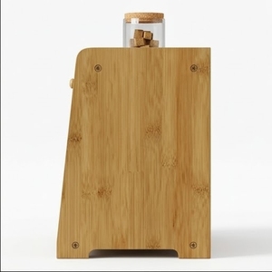 Boîte de rangement en bambou, design minimaliste rectangulaire, type vertical, organisateur de cuisine, conteneur à un seul niveau en fibres végétales - Product Image 1