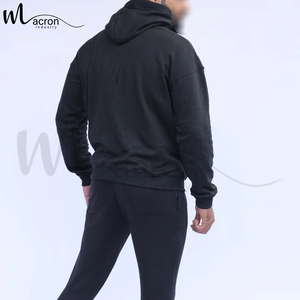 Sudaderas con Capucha Extra Grandes de Color Negro Sólido, Ropa de Calle Informal OEM/ODM, Nueva Colección de Invierno, Hechas a Medida, Precio al por Mayor - Product Image 5