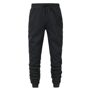 <b>Men's</b> <b>Navy</b> Blue Cotton Sweatpants Elastic Waist Drawstring Casual <b>Joggers</b> Side Pockets Midweight Knitted Autumn Wear - Product Image 4