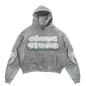 Customized <b>vintage</b> patchwork men's hoodie comfortable windproof breathable streetwear stylish men hoodies 2025 - Product Image 5