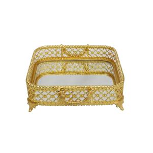 ถาดเสิร์ฟสแตนเลสสตีลลายตอกตกแต่ง สำหรับใช้ในครัวและงานจัดเลี้ยง ชุดสองชิ้น พร้อมหูจับดีไซน์สวยงาม สำหรับตกแต่งบนโต๊ะ - Product Image 5