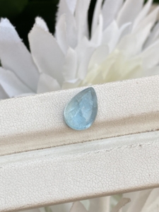 Excelente PIEDRA DE cabujón con forma de pera de Aguamarina de Color superior Natural con buen brillo, piedras preciosas sueltas para hacer joyas de 3,42 quilates - Product Image 2