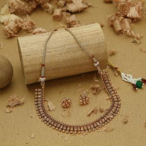 Juego de collar de latón vintage más vendido con acabado mate, combinación perfecta para atuendo tradicional y celebraciones a la venta - Product Image 4