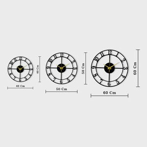 Classic Black Metal Round Wall <b>Clock</b> Modern Minimalist Style Eye Catching Statement Piece Perfect For Any Home Interior - Product Image 4