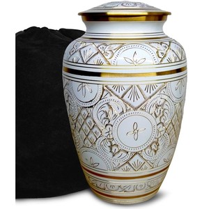 Urne funéraire en laiton brun et argent, design moderne, pour cendres humaines (taille adulte) - Product Image 2