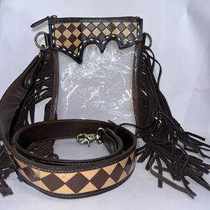 Bolsa de Cosméticos de Cuero Genuino con Estampados de Animales Hechos a Mano, Estilo Bohemio, Organizador de Viaje, para Invierno, Primavera y Verano, de Hombro - Product Image 1