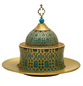 Calentador de comida árabe de acero inoxidable real en color dorado, cazuela de acero inoxidable, asas elegantes, esmalte, decoración elegante para el hogar - Product Image 5