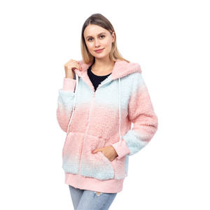 Sweat à capuche pour femme Hiver Tie Dye Warm Sherpa Cozy Fleece Hoodie Jackets - Product Image 3