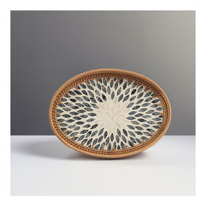 Plateau décoratif en nacre vietnamienne, prix d'usine, fait main, écologique, plateau de service de luxe pour café, restaurant - Product Image 1