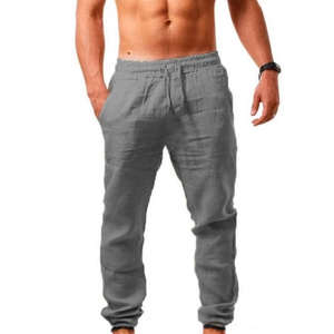 <b>Men's</b> Long <b>Trousers</b> Loose Lightweight <b>Winter</b> Elastic Waist Woolen Fabric Quick Dry Customizable High Quality - Product Image 3