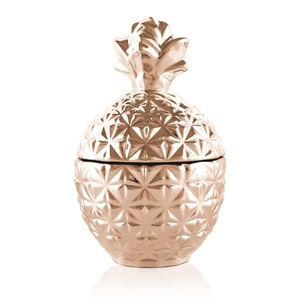 Luxury Pineapple Glossy Golden Finished Cylinder Candle Jar Handmade Eco-Friendly Candle Jar for Home Hotel & Wedding Decor - Product Image 2