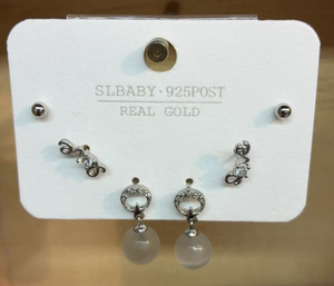 Orecchini pendenti Slbaby in stile francese in argento 925 con perle coltivate rotonde bianche da donna per l'uso quotidiano - Product Image 3